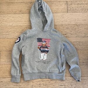 🧸🇺🇸POLO by RALPH LAUREN Kids Team USA Gray Fleece Hoodie, size 10-12 (medium)
